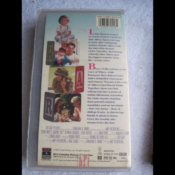 Look Who's Talking & Too Kirstie Alley Travolta VHS Cassette Tape Bundle for $2 - Picture 5 of 6